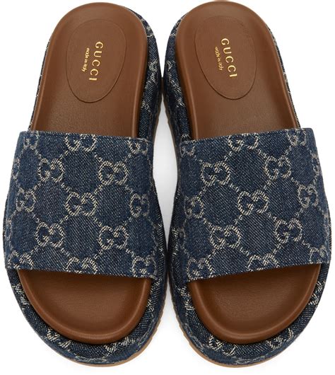 gucci retro slides|Gucci slides denim.